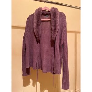 Wild Fable Faux Fur Tie-Front Cardigan